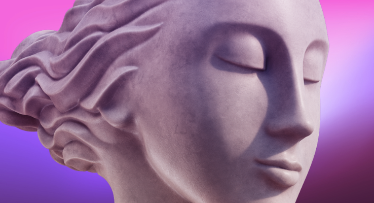 Euterpe on purple background